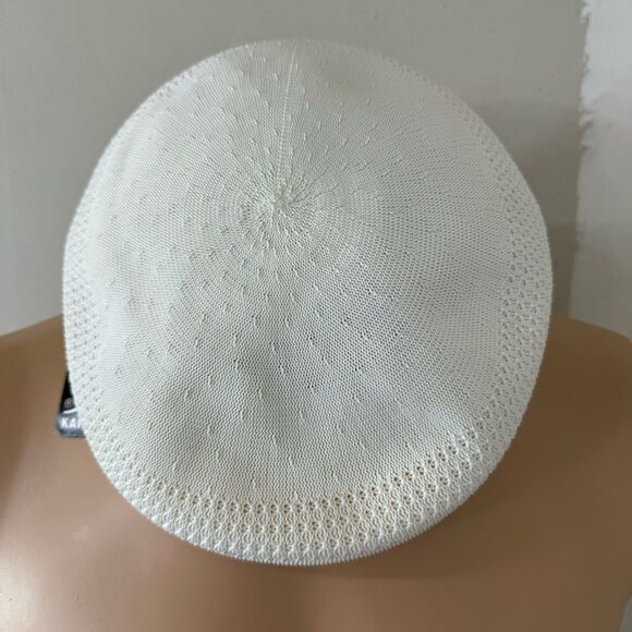 NEW Kangol Kangaroo White Knitting Mesh Vent Air Retro Flat Beret Style 0290 XL - Picture 6 of 9